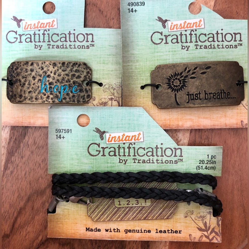 NEW Traditions Braided Leather Wraparound Bracelet Set